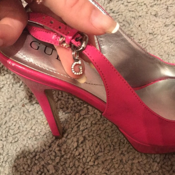 GUESS G heels , stilettos pink open toed pumps - Picture 3 of 4